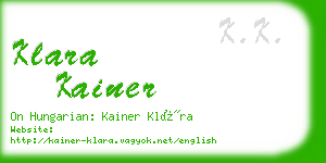 klara kainer business card